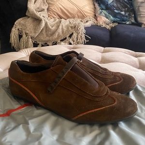 Prada Brown Suede Sneakers